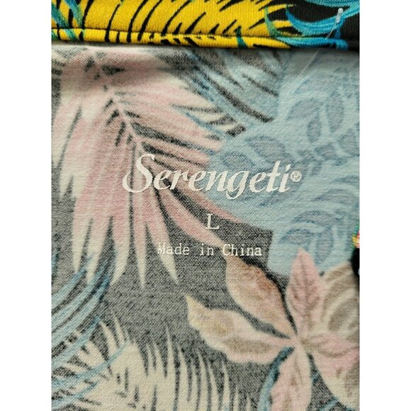 NWOT Serengeti Multicolor Tropical Hawiian Print 3/4 Sleeve Tunic Top Sz L - Picture 5 of 6